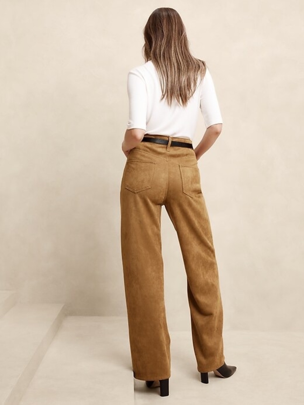 Banana Republic Ultra High-Rise Wide Leg Suede Pant